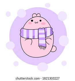Cute bunny with cute scarf