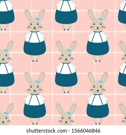 Cute bunny seamless pattern design. Can use for print, template, fabric, presentation, textile, banner, poster, wallpaper