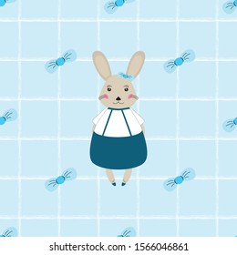 Cute bunny seamless pattern design. Can use for print, template, fabric, presentation, textile, banner, poster, wallpaper