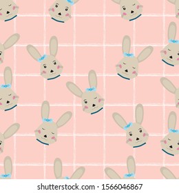 Cute bunny seamless pattern design. Can use for print, template, fabric, presentation, textile, banner, poster, wallpaper