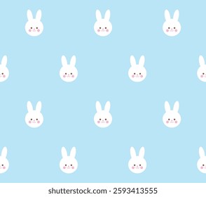 Cute bunny seamless pattern design. Vector illustration.