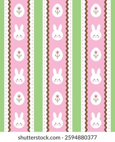 Cute bunny seamless pattern design. Vector illustration.