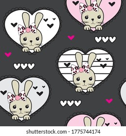 cute bunny seamless pattern, Happy Easter pattern background