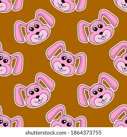 cute bunny seamless textile template. repeat pattern background design