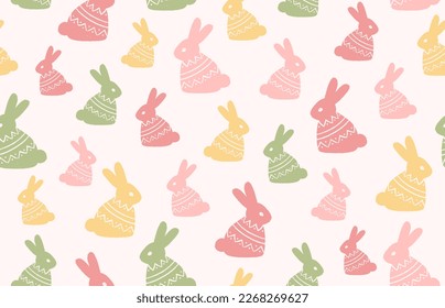 Cute bunny seamless  vector pattern . Easter background