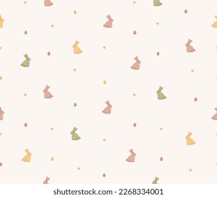 Cute bunny seamless  vector pattern . Easter background