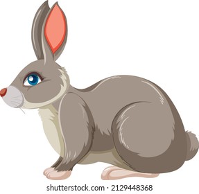 Cute bunny sitting alone illustration