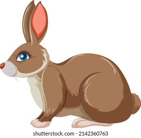 Cute bunny sitting alone illustration