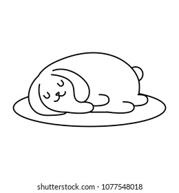 cute bunny sleeping animal cartoon