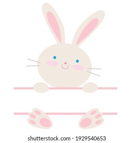 Cute bunny split monogram vector