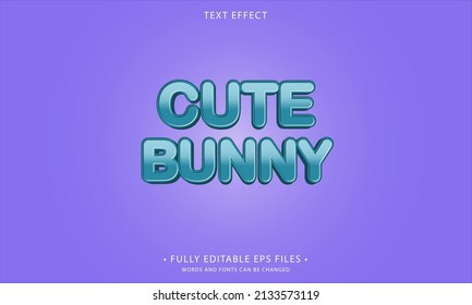 Cute bunny style editable text effect	