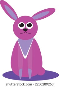 Cute bunny in the style of flat. Vector file for designs.
