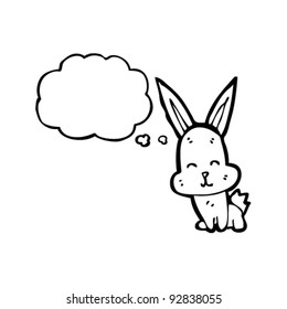 cute bunny with thought bubble
