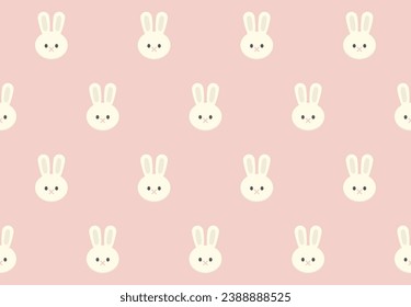 Cute bunny toy seamless pattern design. Vector illustration.