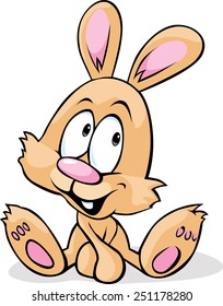 cute bunny vector character sitting isolated on white background