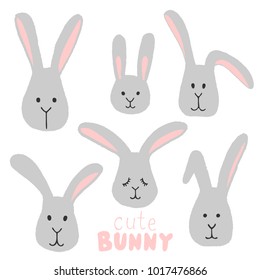 cute bunny, vector illustration.