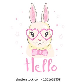 Cute bunny, vector, illustration