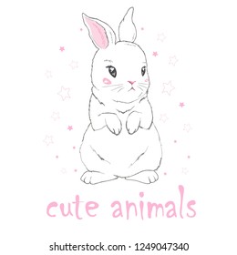 Cute bunny, vector, illustration