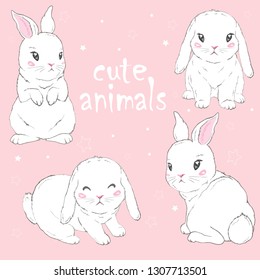 Cute bunny, vector, illustration