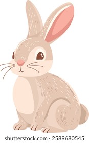 cute bunny vector illustration. vector flat illustration on white isolated background
