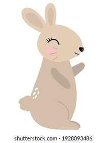 Cute bunny vector illustration, Happy easter cute bunny. Cute animals vector