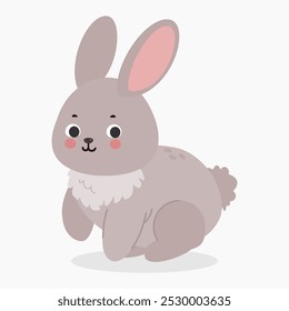 Cute bunny vector illustration isolated on white background