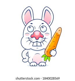 Cute Rabbit Eating Carrot Stock Vector (Royalty Free) 118820146