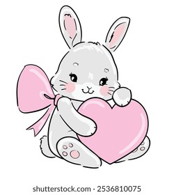 Cute Bunny vector illustration print design rabbit, children print on t-shirt