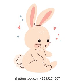 cute bunny. vector illustration of rabbit