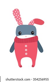 Cute bunny vector illustration wearing pyjamas
