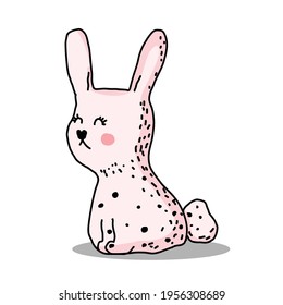 cute bunny vector on white background.