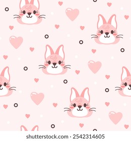 Cute Bunny Vector Pattern Fashion Design.