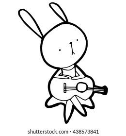 Cute Bunny Vector rabbit playing the guitar.
