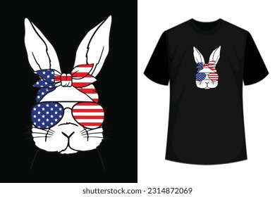 Cute bunny wearing USA flag sunglasses themed art design that will put a smile on any bunny lovers in your life.