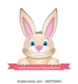 Cute bunny wishes Happy Easter to everyone