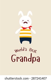 cute bunny world's best grandpa