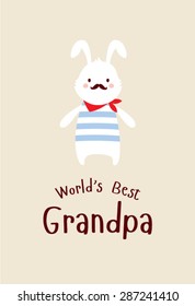 cute bunny world's best grandpa