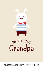 cute bunny world's best grandpa