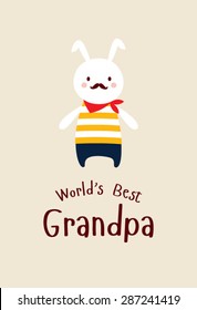 cute bunny world's best grandpa
