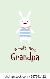 cute bunny world's best grandpa
