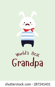 cute bunny world's best grandpa