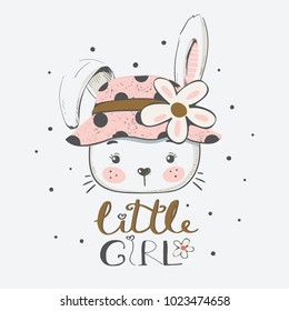 Cute Bunny.Hand drawn vector illustration.can be used for print design.