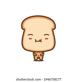 cute buns. Bread illustration character with eating expression