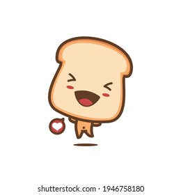 cute buns. Bread illustration character with happy expression