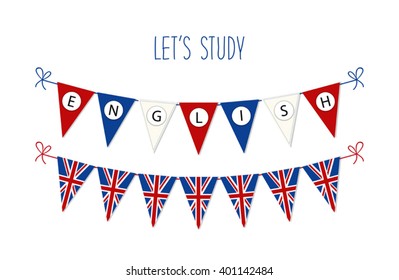 Cute bunting flags for English Language Day