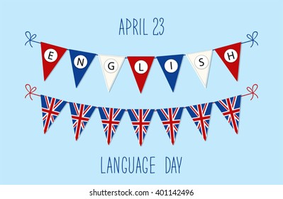 Cute bunting flags for English Language Day