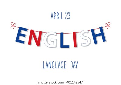 Cute Bunting Flags For English Language Day