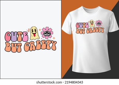 Cute Bur Creepy Halloween T-shirt Design