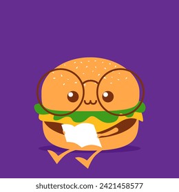 Cute Burger Cartoon Character Expression