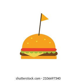 Icono vectorial de ilustración de la caricatura de la hamburguesa. Iconos De Comida Vectorial De Concepto Aislados.